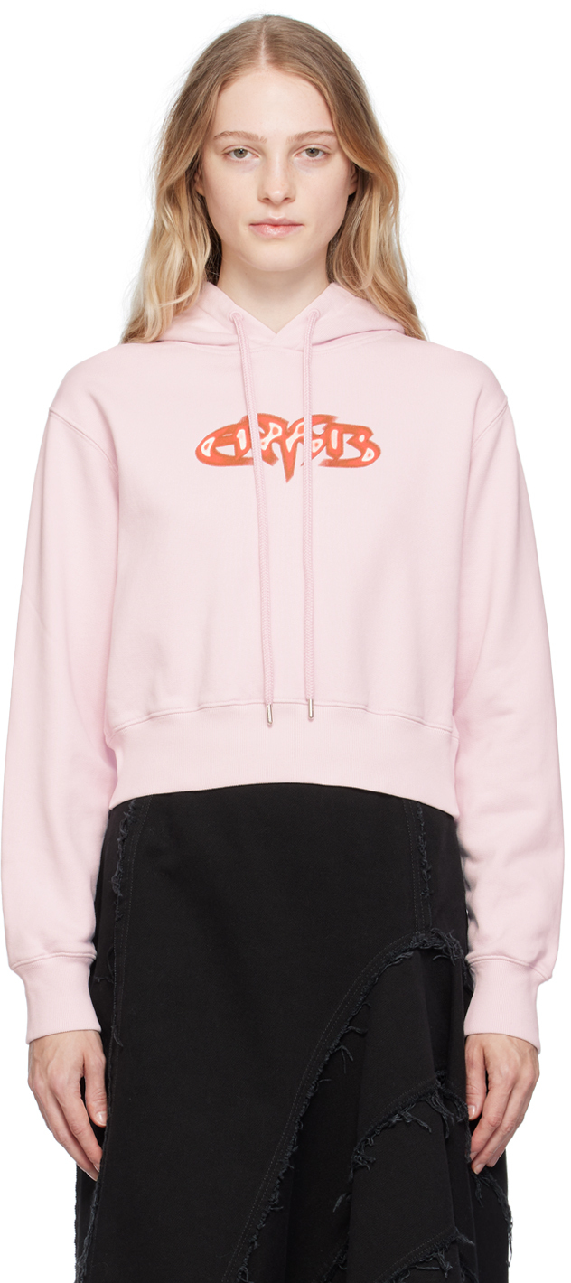 Pull à Capuche (hoodie) Victoria's Secret PINK En Velours Rose - Taille L, Occasion En Très Bon état, Avec Paillettes (bling)