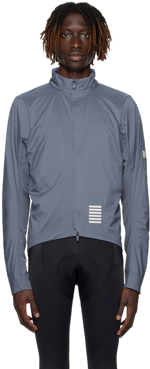 Rapha Blue Stand Collar Jacket In Blue/off-white