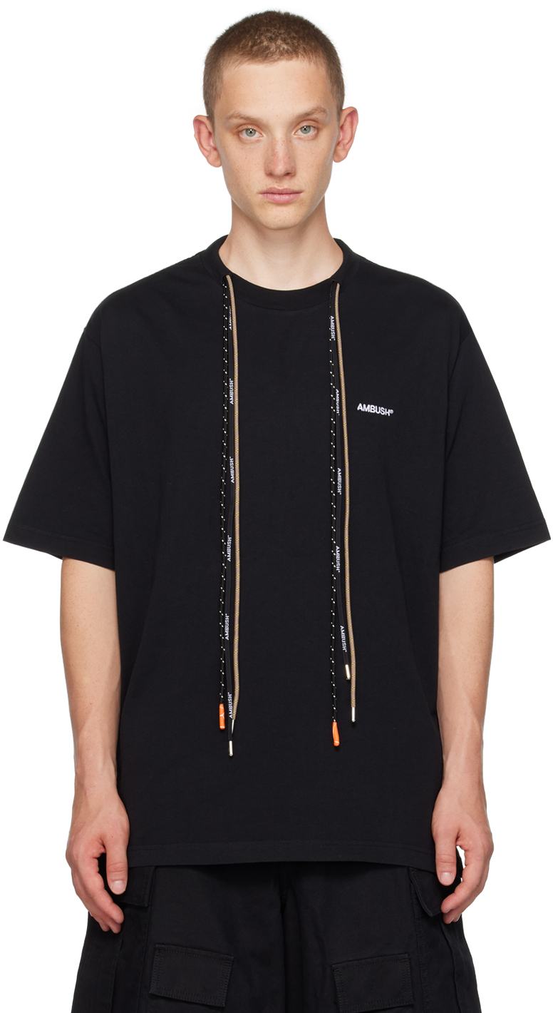 AMBUSH: Black Multicord T-Shirt | SSENSE