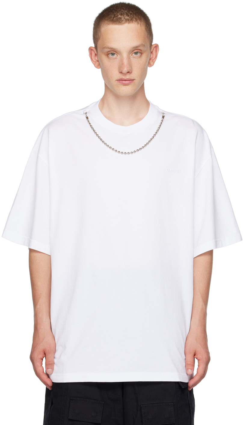 Shop Ambush White Ballchain T-shirt