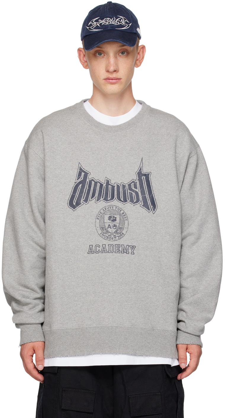 Shop Ambush Gray ' Academy' Sweatshirt In Grey