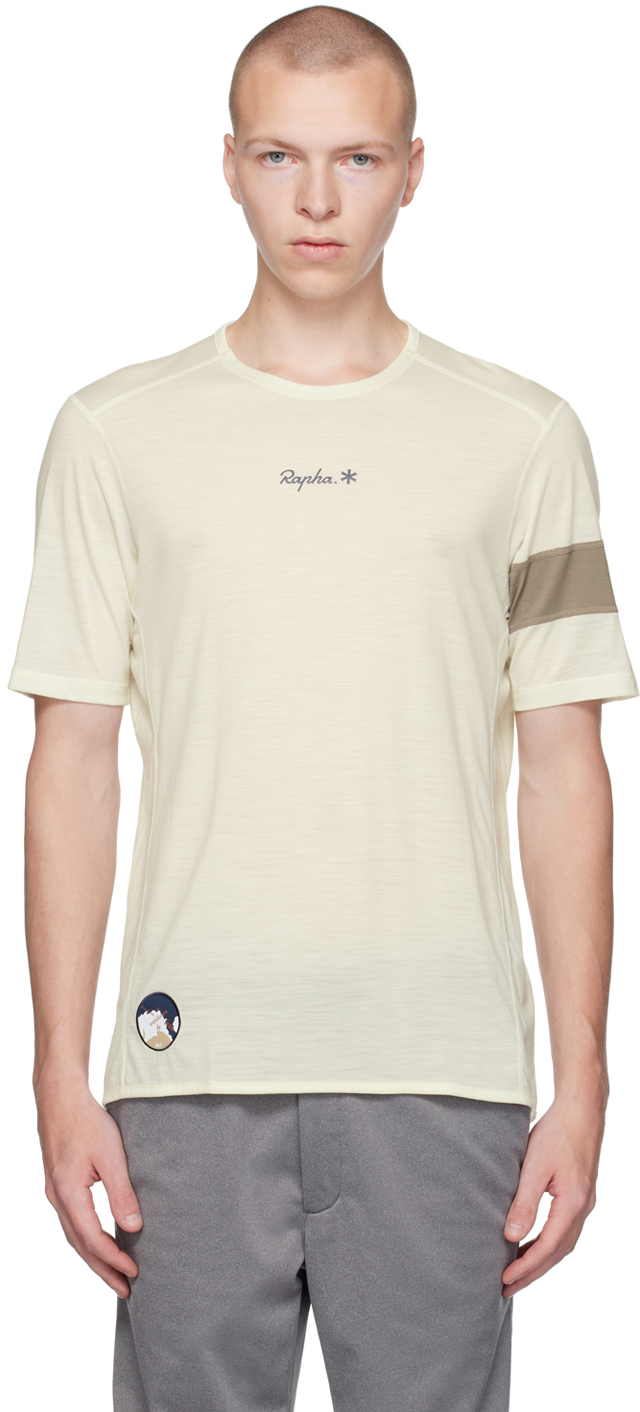 Rapha White Snow Peak Edition Explore T-shirt In Off-white/dark Beige