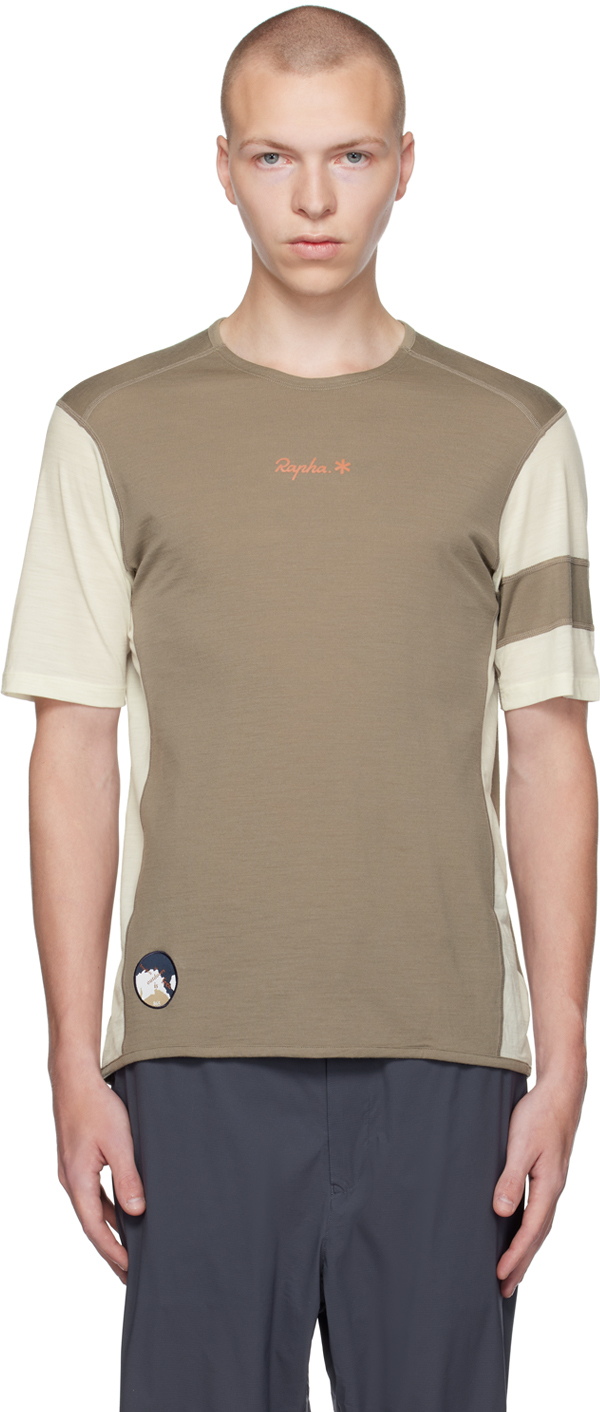 Rapha Beige Snow Peak Edition Explore T-shirt In Dark Beige/off-white