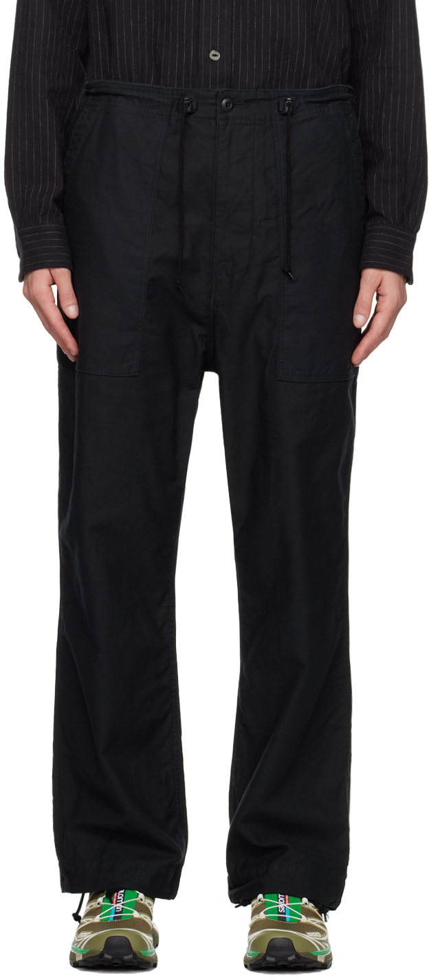 Needles Black String Fatigue Trousers In C-black