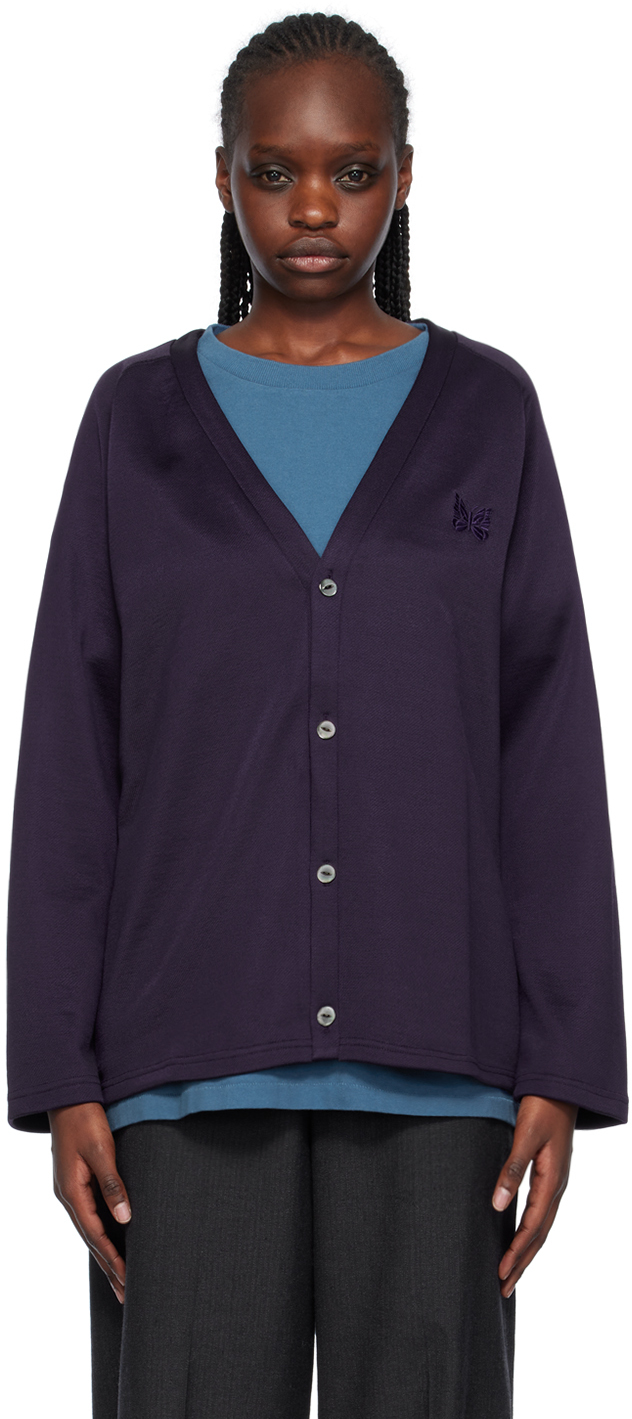 Purple V-Neck Cardigan by NEEDLES on Sale