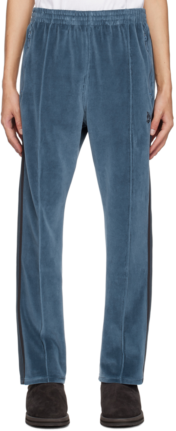 Blue Narrow Track Pants by NEEDLES on Sale