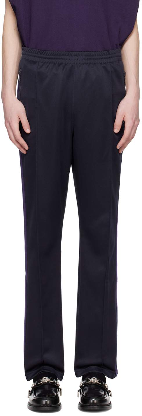 Navy Drawstring Track Pants by NEEDLES on Sale