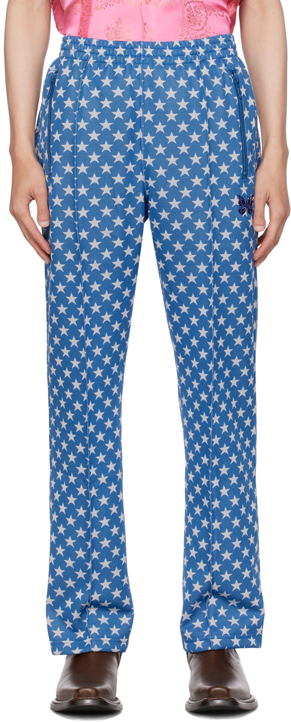 Shop Needles Blue Jacquard Track Pants In Star