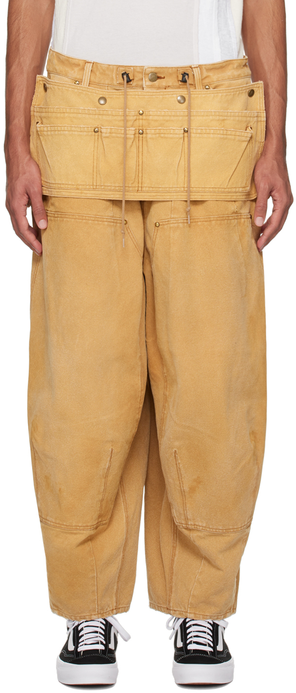 Shop Needles Tan H.d. Apron Trousers In A-brown