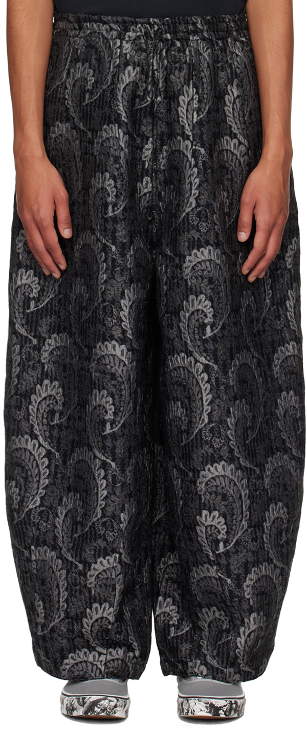 String Cuff Trousers in Black