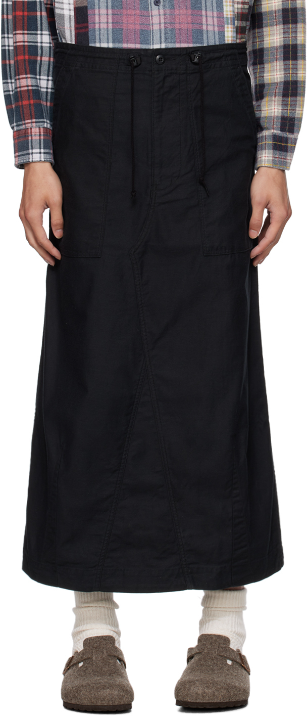 Black Fatigue Midi Skirt