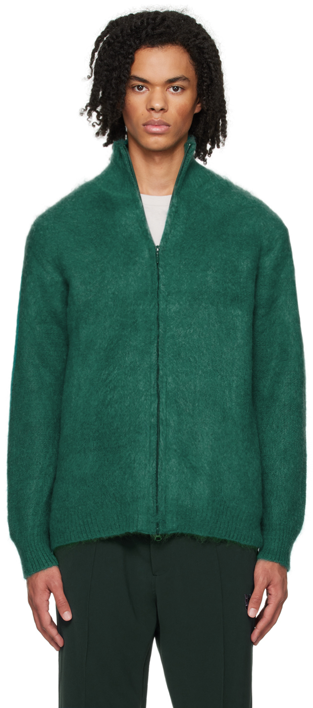 Green Zipped Cardigan by NEEDLES on Sale