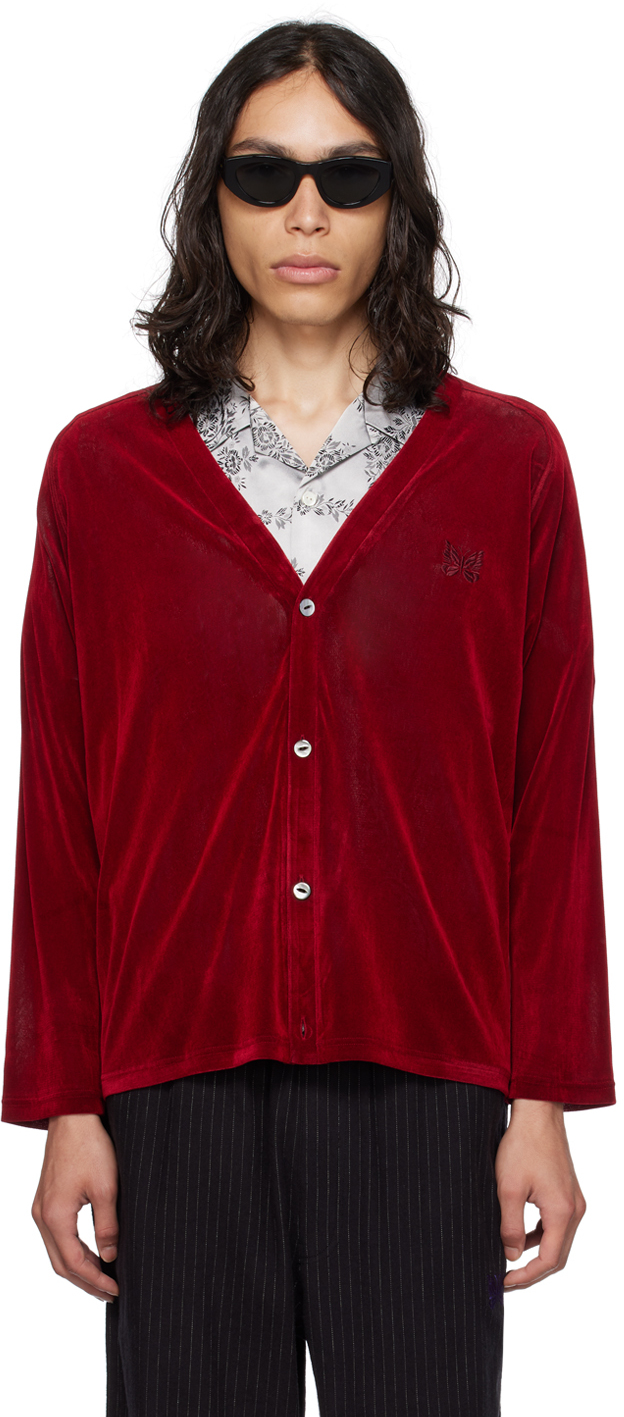 Red Embroidered Cardigan