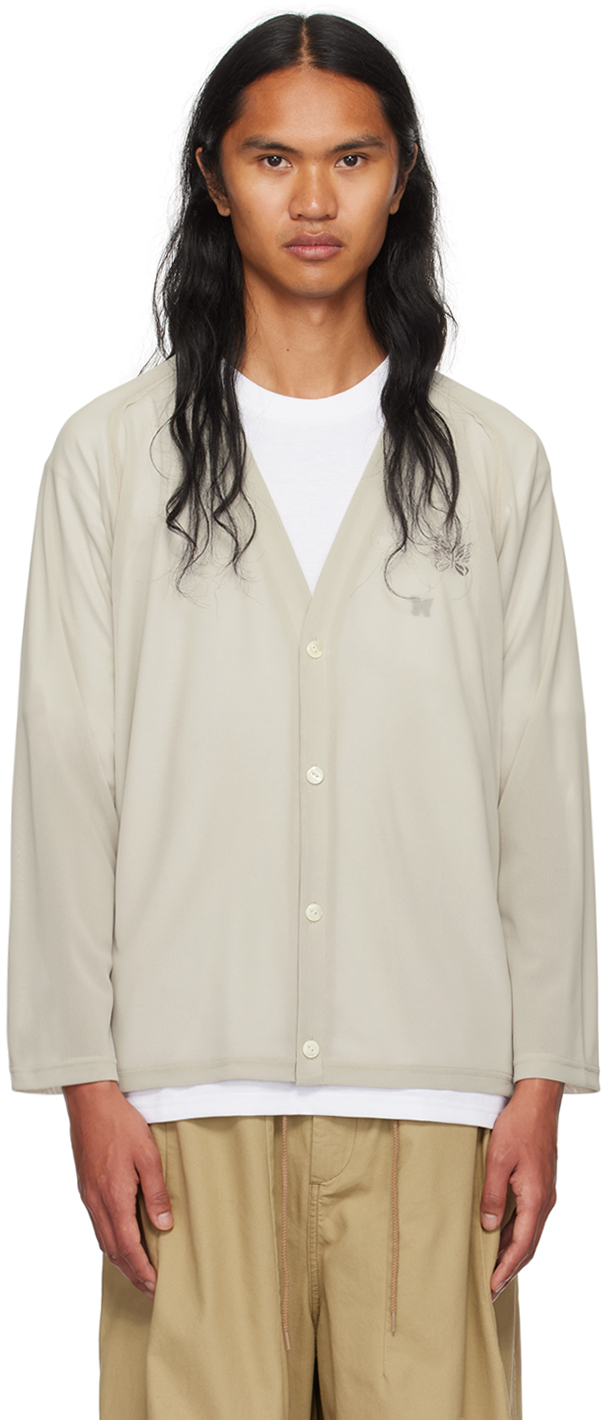 Needles Taupe Embroidered Cardigan In A-taupe