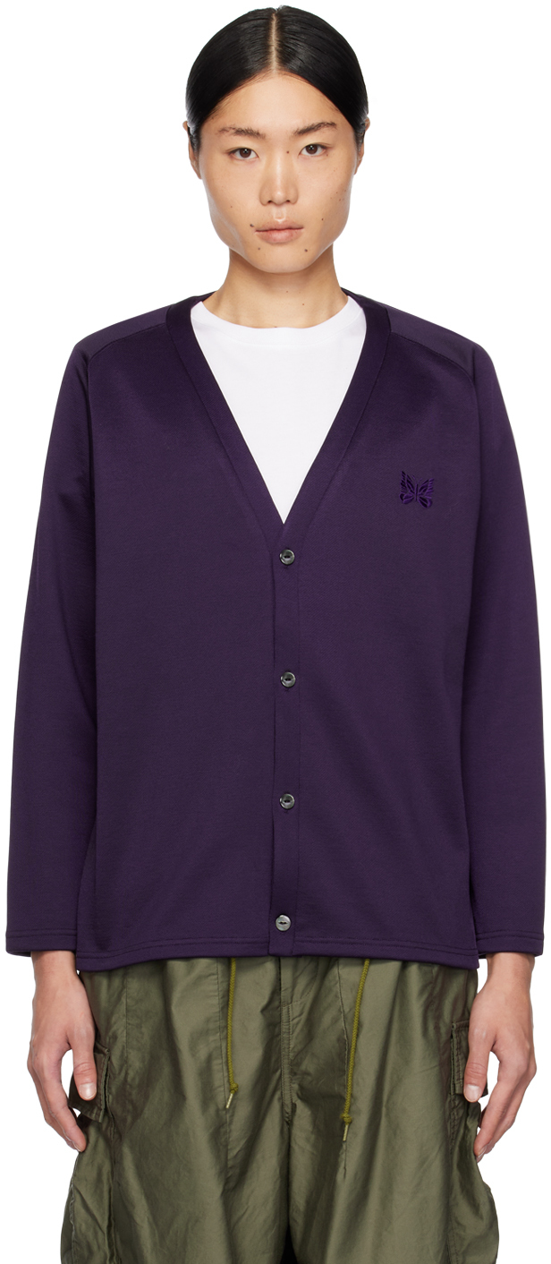 Purple V-Neck Cardigan
