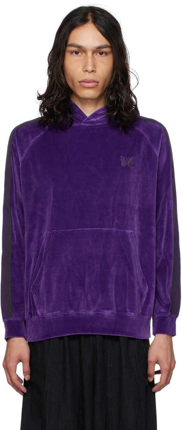 Purple Embroidered Hoodie