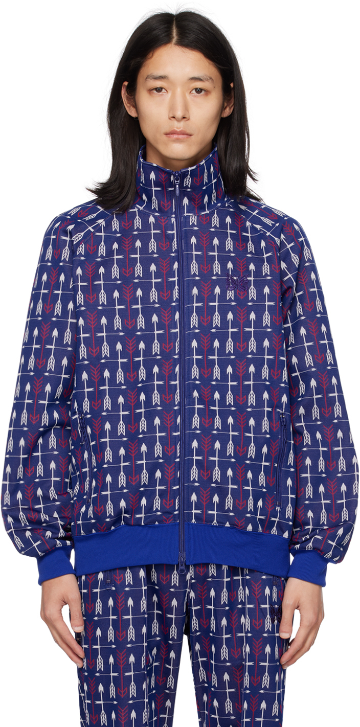 Shop Needles Blue Jacquard Jacket In Arrow