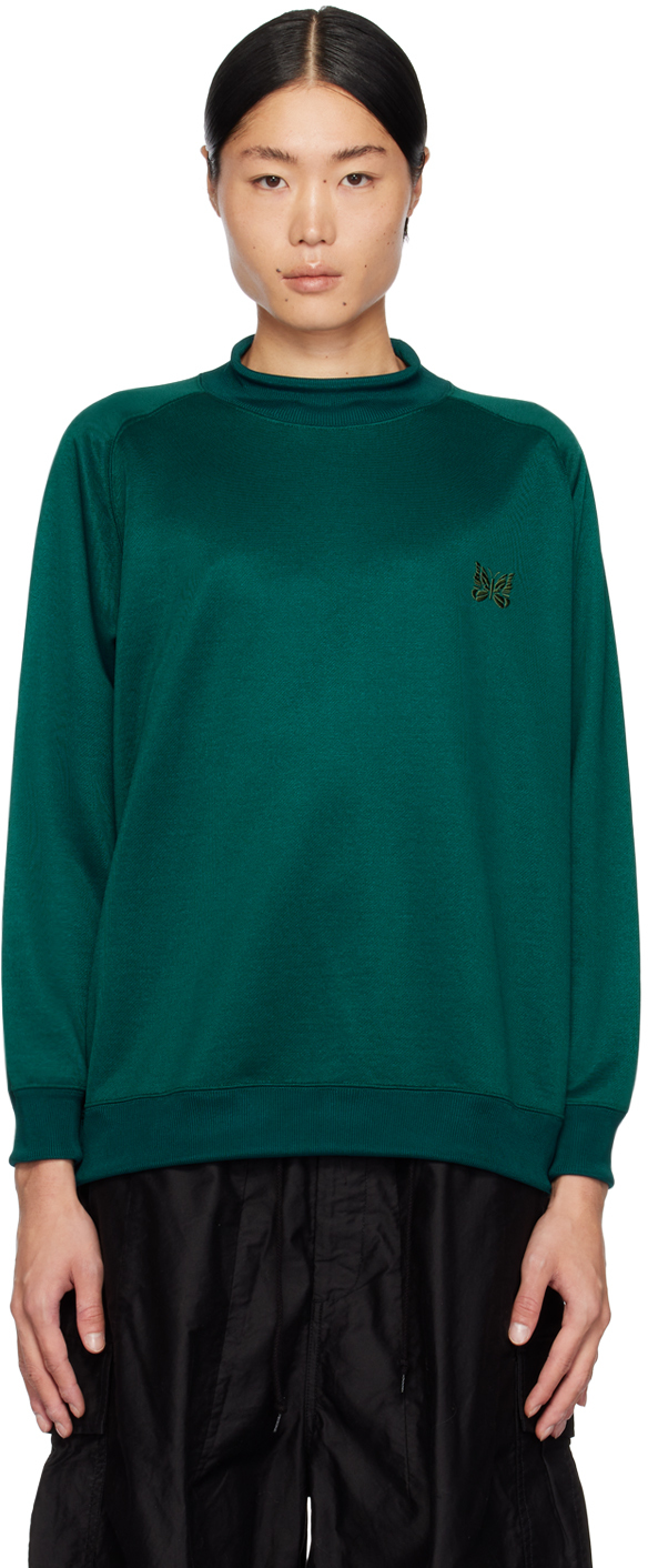 Green Mock Neck Sweatshirt