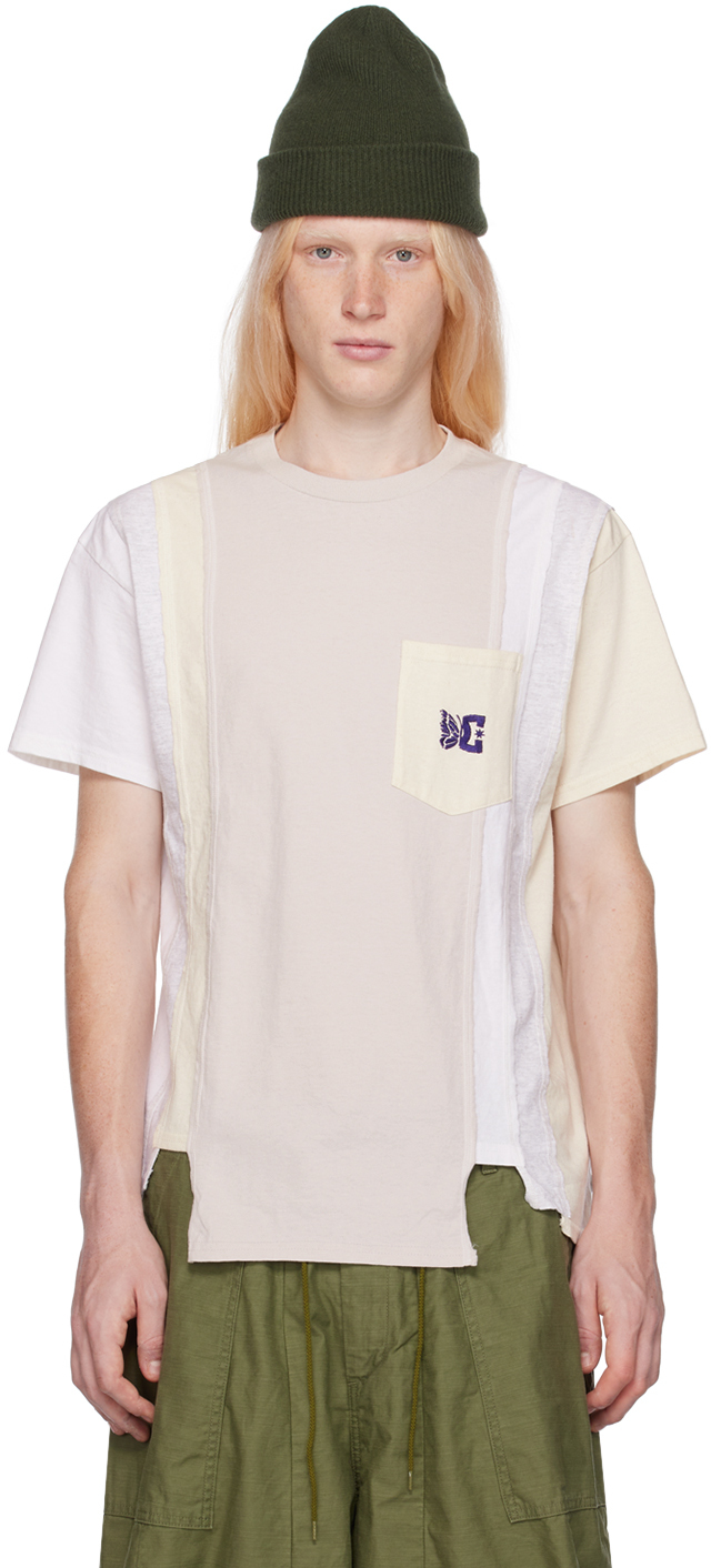 Needles Off-white Dc Shoes Edition 7 Cuts T-shirt In A-ivory