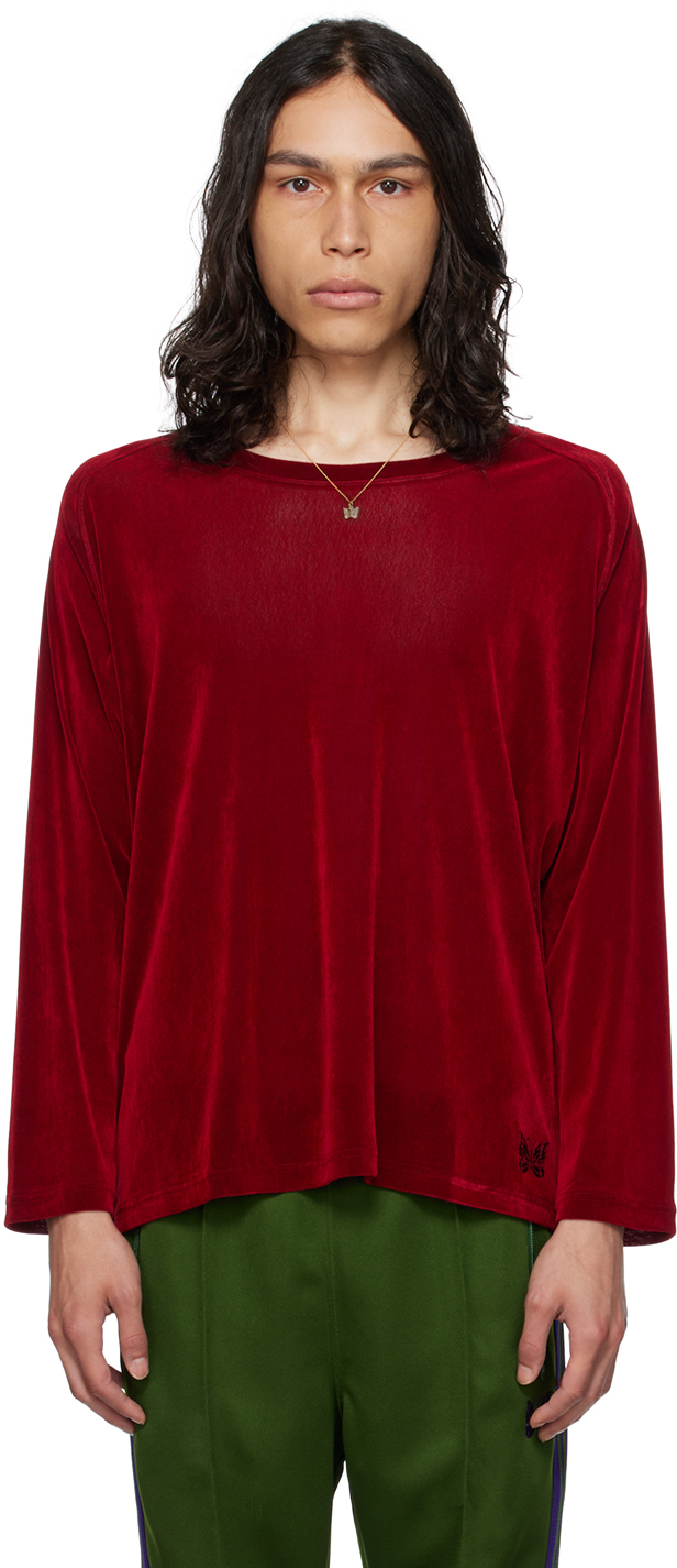 NEEDLES: Red Raglan Long Sleeve T-Shirt | SSENSE