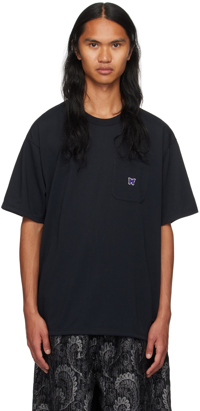 Shop Needles Black Embroidered T-shirt In C-black