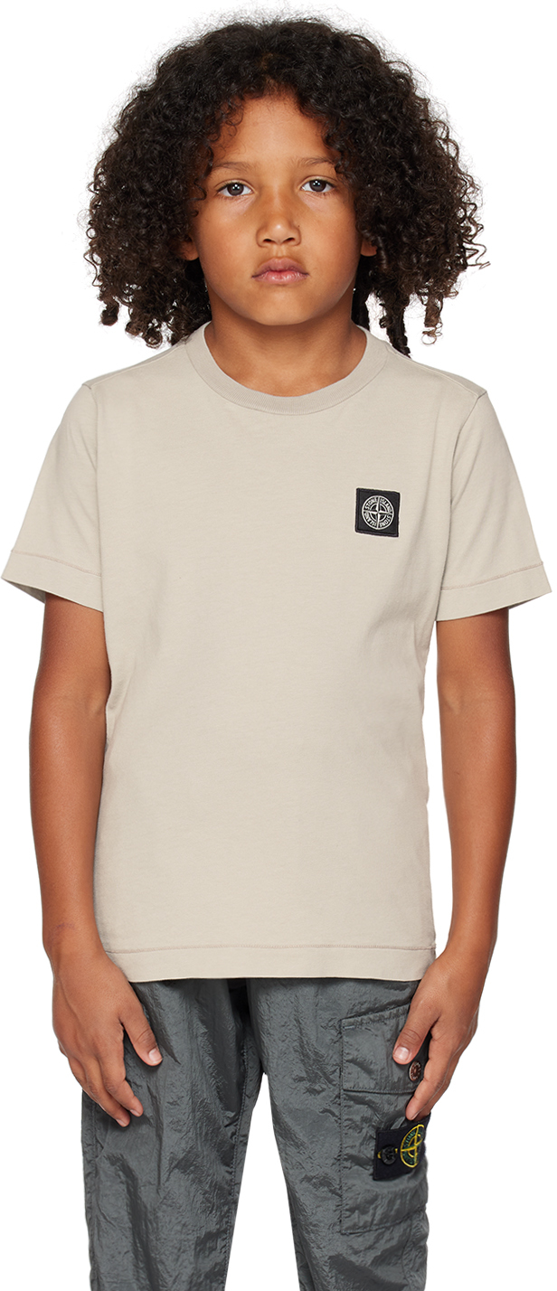 Stone Island Junior Kids Gray 20147 T-shirt In V0092 - Dove Grey