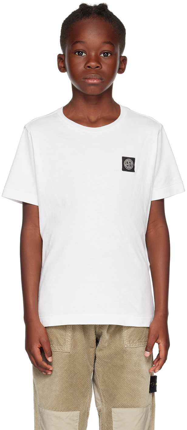 Stone Island Junior Kids White 20147 T-shirt In V0093 - Ivory