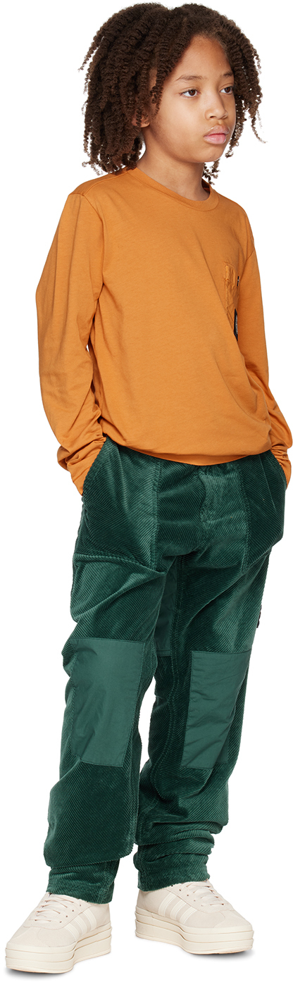 Stone Island Kids Orange Patch Long Sleeve T-shirt In V0073 - Sienna