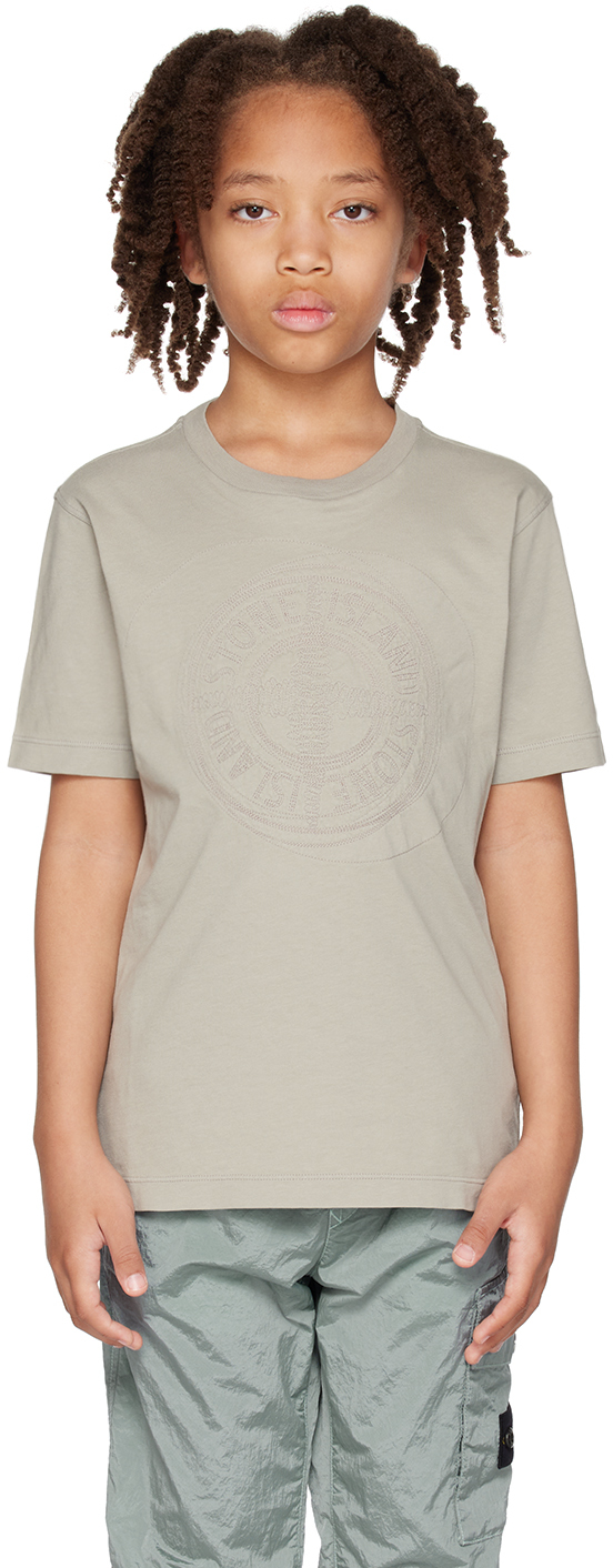 Stone Island Junior Kids Gray 21070 T-shirt In V0092 - Dove Grey