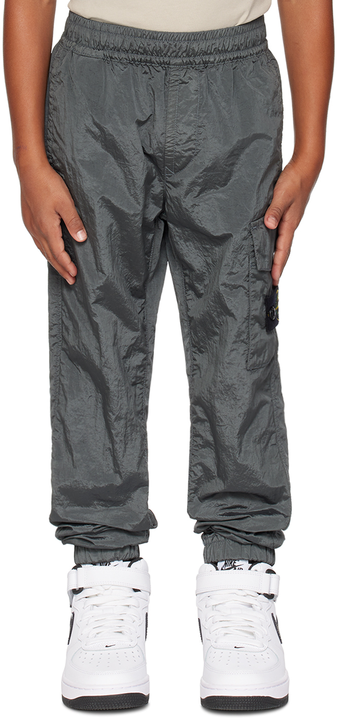 Stone Island Junior Kids Gray 30419 Cargo Pants In V0063 - Blue Grey