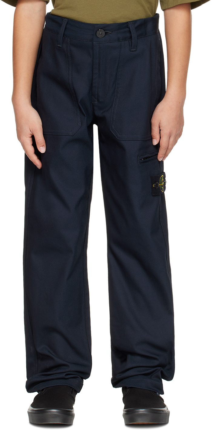 Stone Island Junior Kids Navy 30609 Trousers In V0020 - Navy Blue
