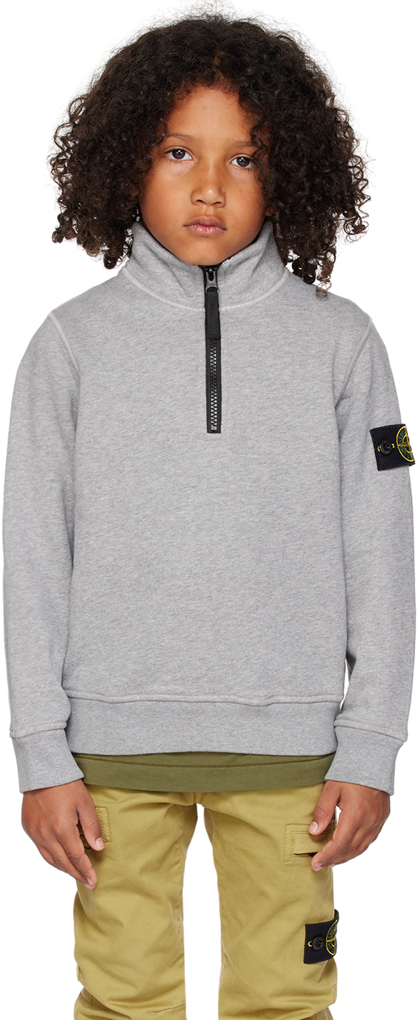 Stone Island Junior Kids Gray 61020 Sweatshirt In V0m64 - Melange Grey