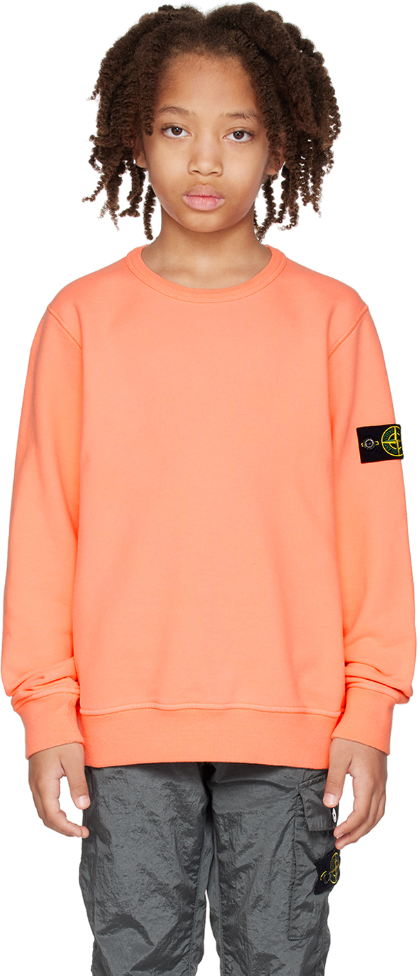 Stone Island Junior Kids Orange 61320 Sweatshirt In V0081 - Salmon