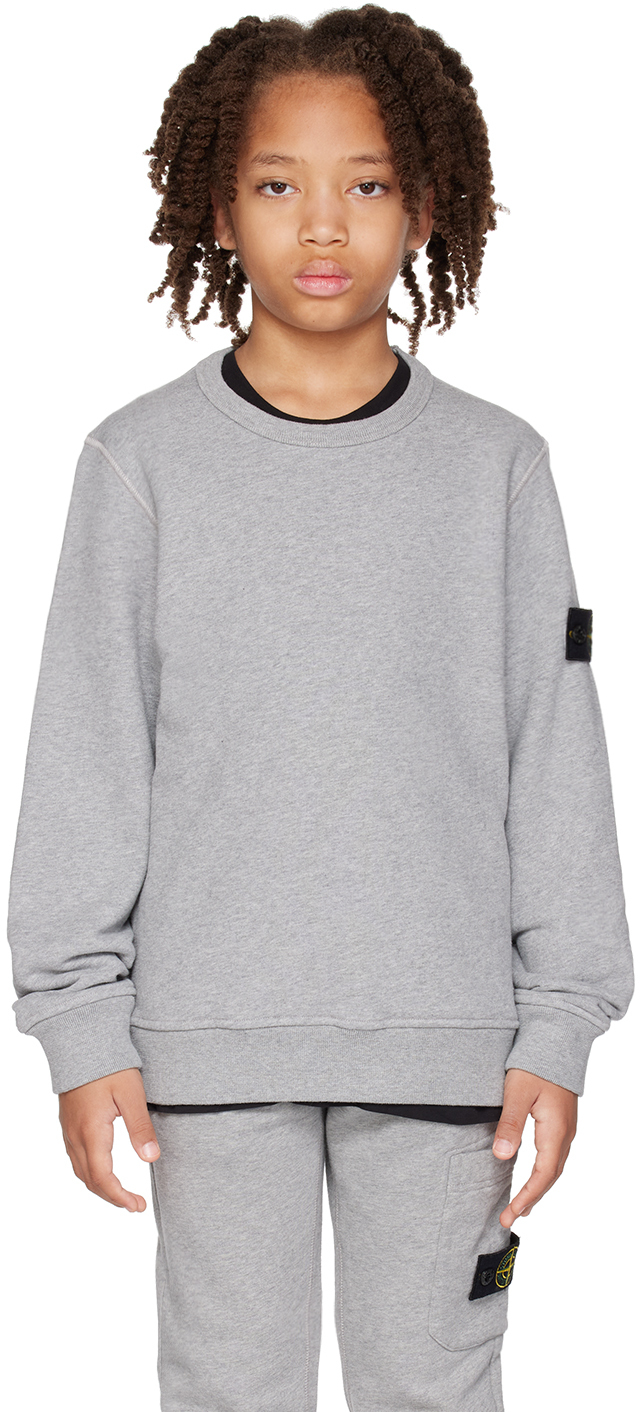 Stone Island Junior Kids Gray 61320 Sweatshirt In V0m64 - Melange Grey