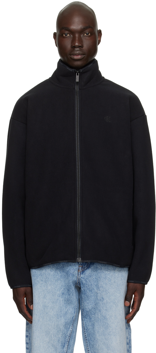 Calvin Klein Black Relaxed-fit Jacket In Black Beauty-001bae