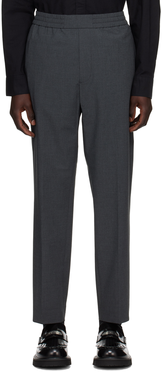 Gray Slim-Fit Trousers