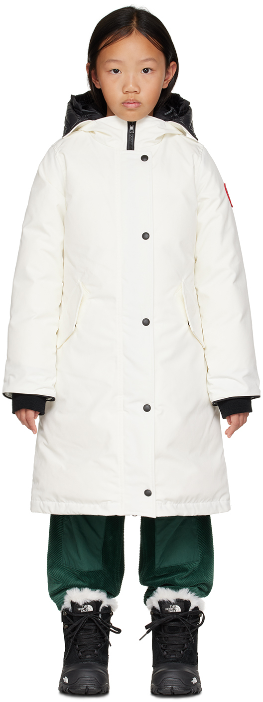 Canada Goose White Down Padded Brittania Parka Coat
