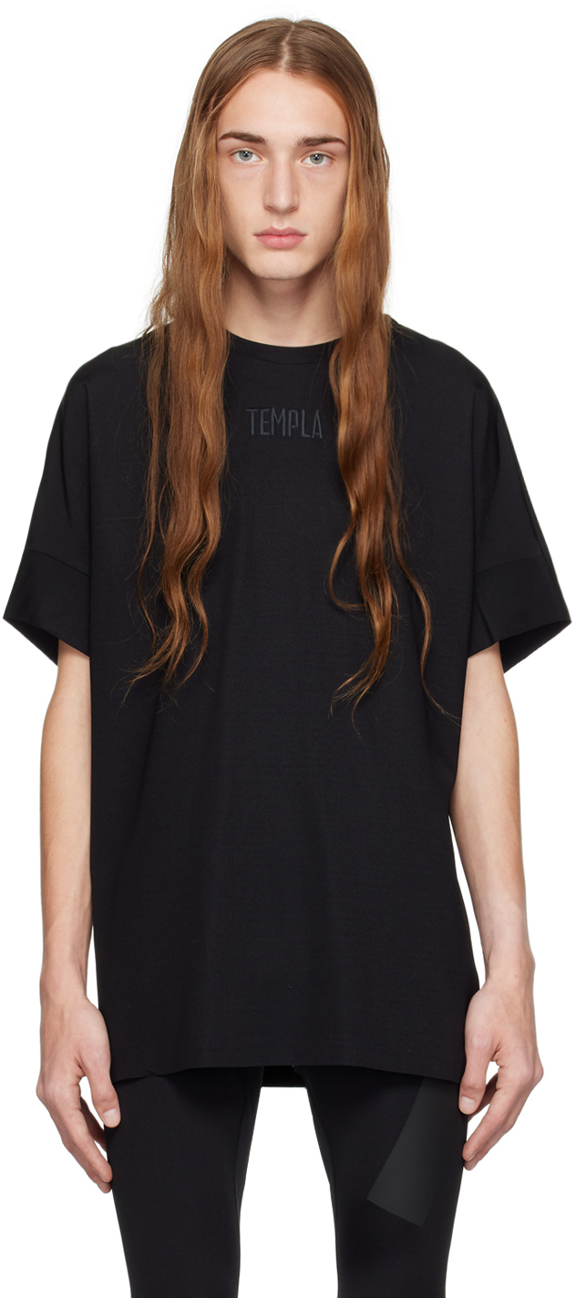Templa Black Embroidered Logo T-shirt
