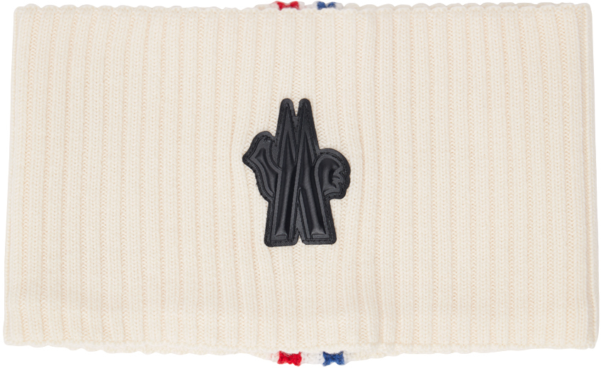 Shop Moncler Off-white Tricolor Headband In 3 White