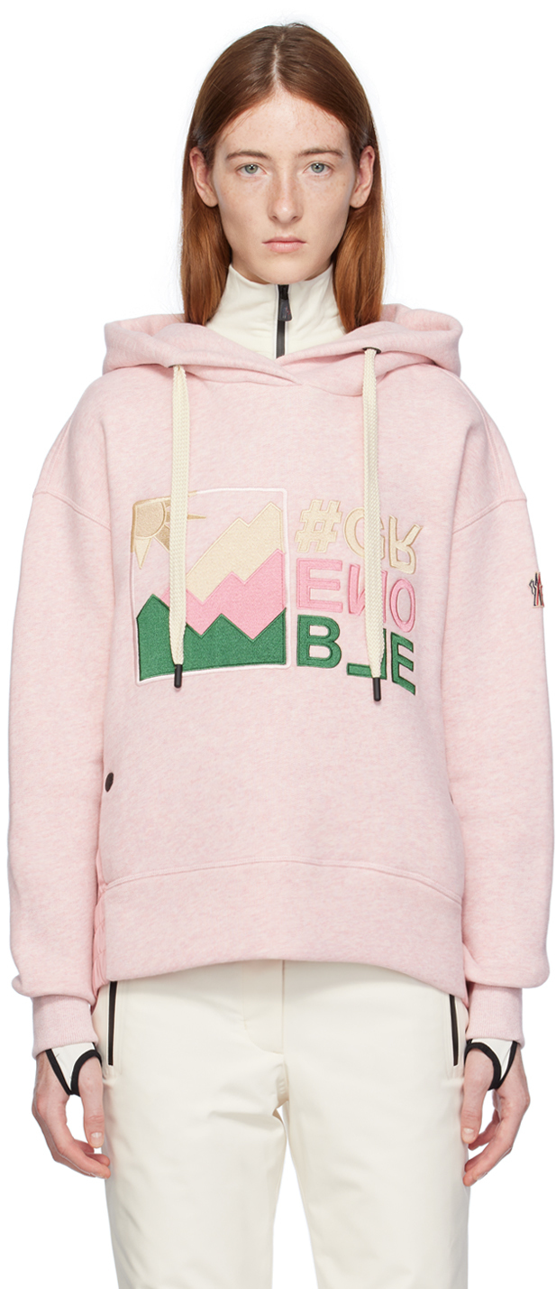 Pink Embroidered Hoodie