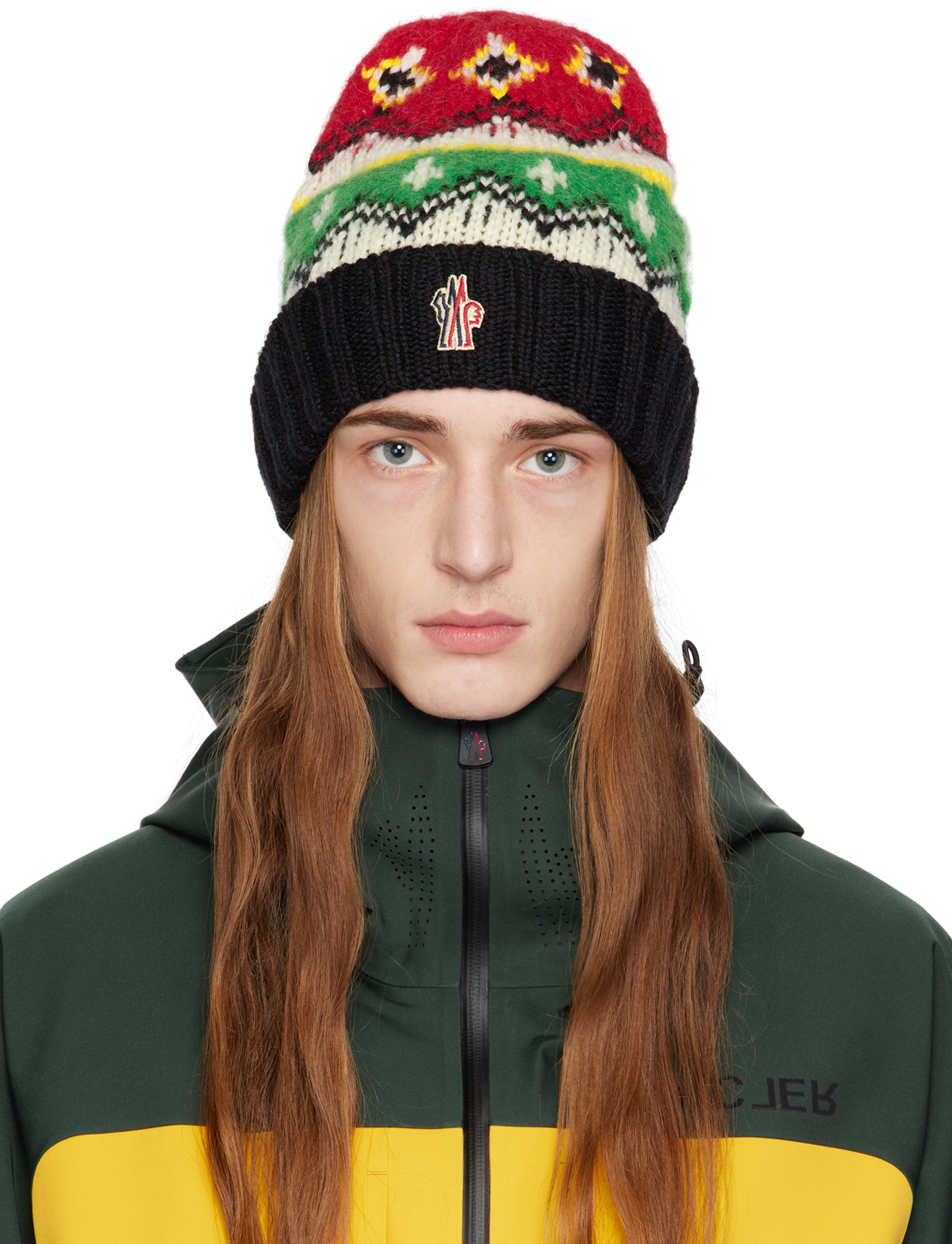 Moncler Multicolor Wool Beanie In 002 White