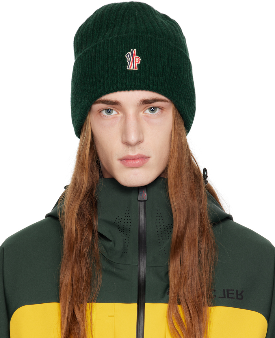 Shop Moncler Green Cashmere Beanie In 870 Green