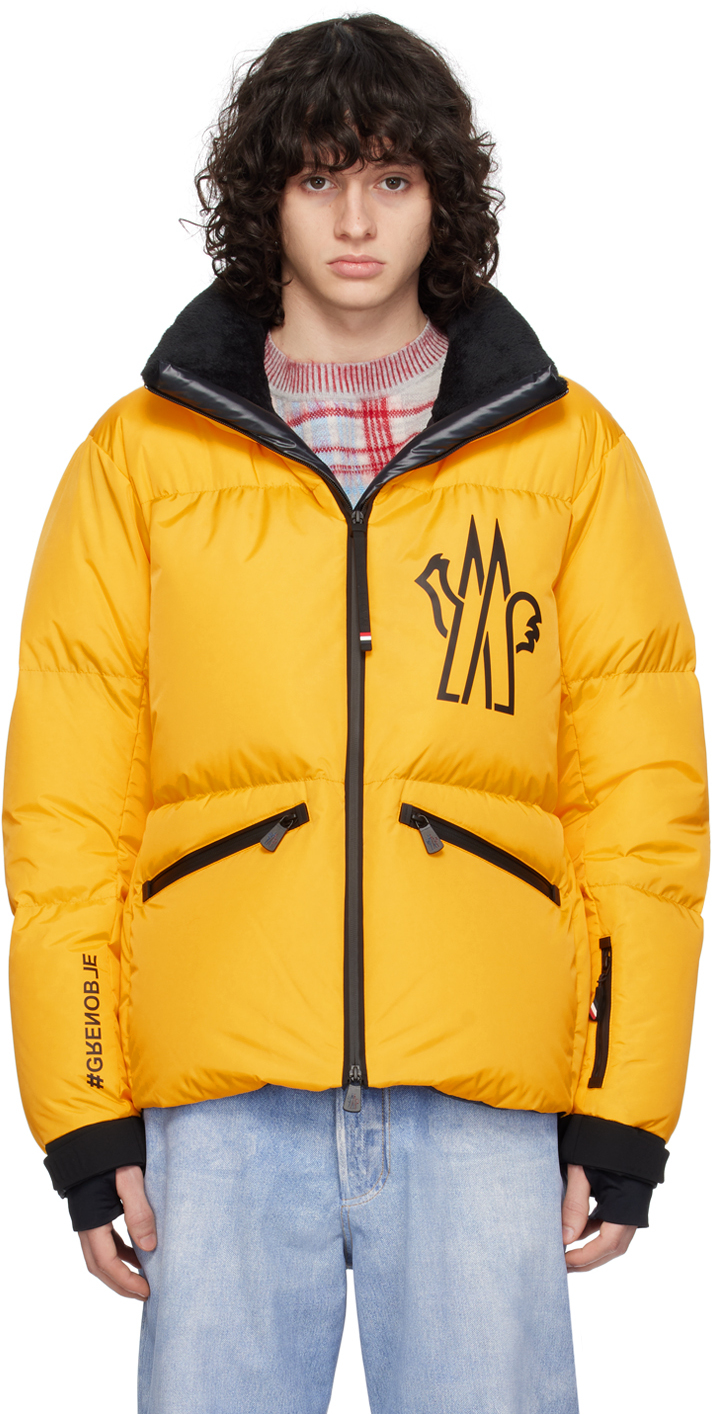 Shop Moncler Yellow Verdons Down Jacket In 127 Yellow