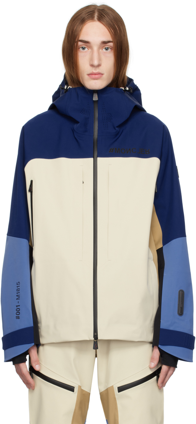 Moncler Grenoble: Beige & Navy Brizon Jacket | SSENSE