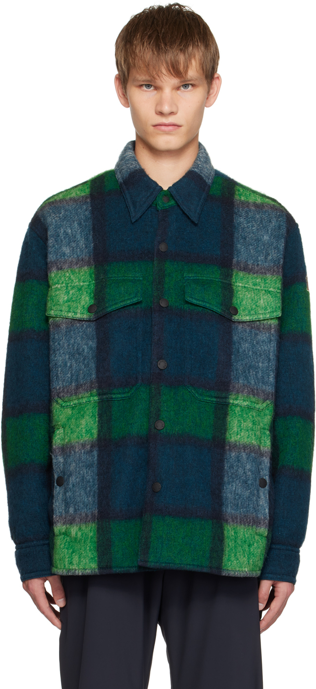 Shop Moncler Green Waier Shirt In F89 Green Blue
