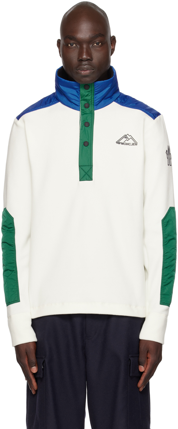 Shop Moncler White Mountain Sweatshirt In 034 White