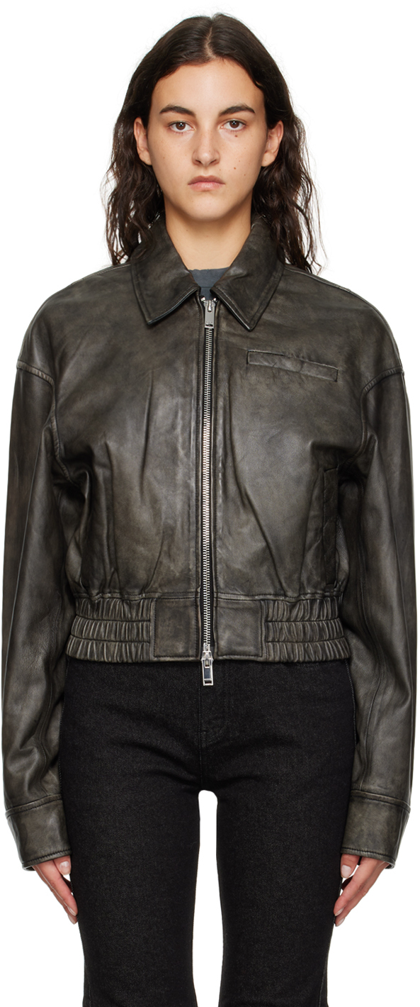 Han Kjobenhavn: Black Cropped Leather Jacket | SSENSE
