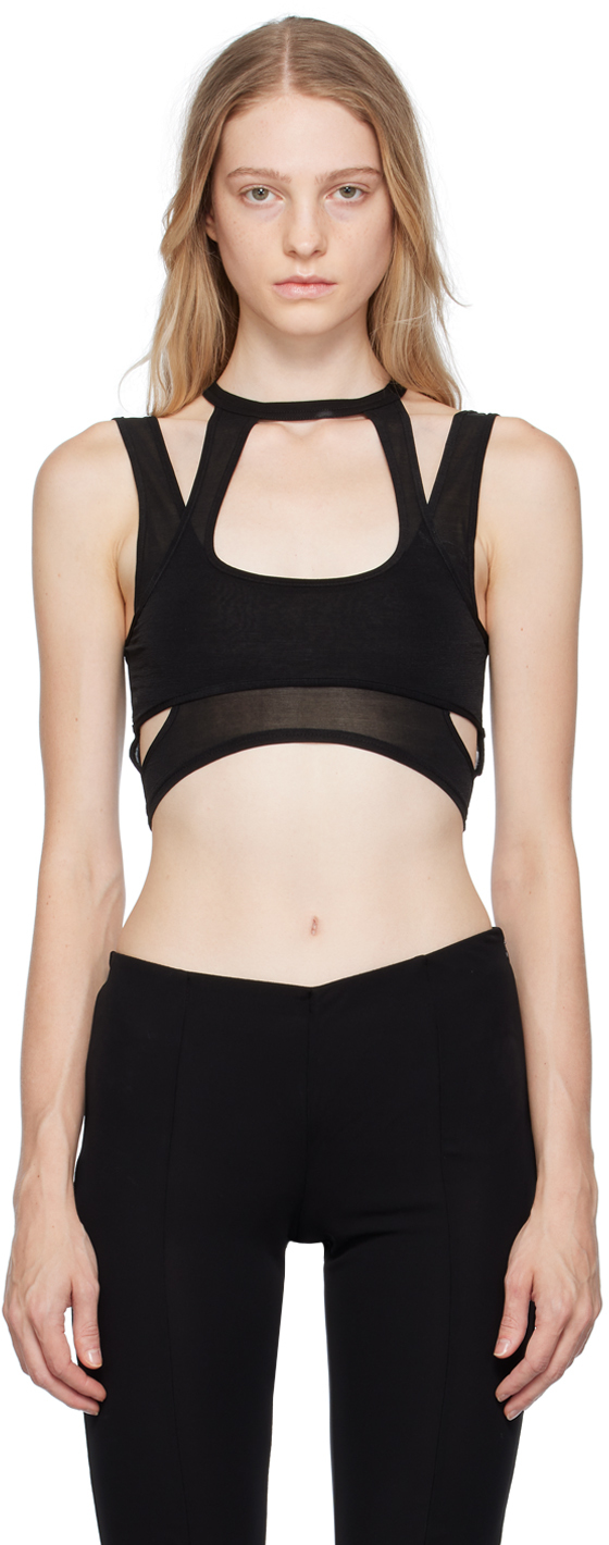 Black Fine Tank Top by Han Kjobenhavn on Sale