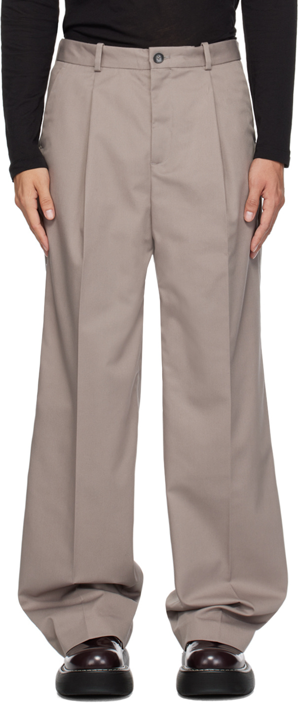 Gray Pleated Trousers