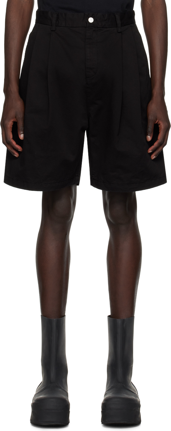 Han Kjobenhavn: Black Wide Leg Shorts | SSENSE Canada